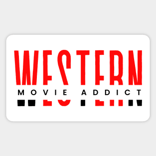 Western movie addict red and black typography design Sticker